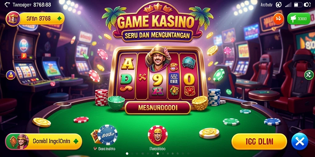 Screenshot gameplay 8768 menampilkan berbagai permainan Kasino yang menarik.
