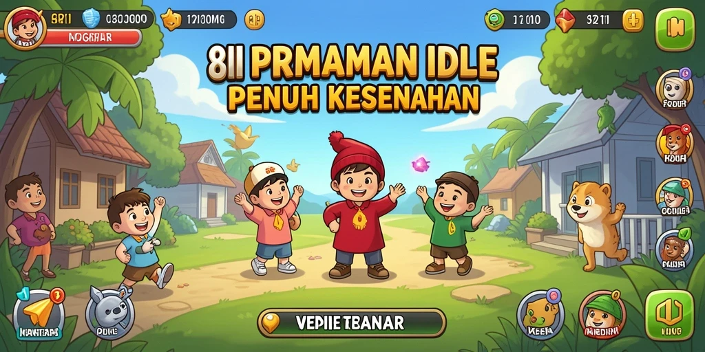 Screenshot gameplay 8II yang menunjukkan kemajuan dalam permainan Idle.