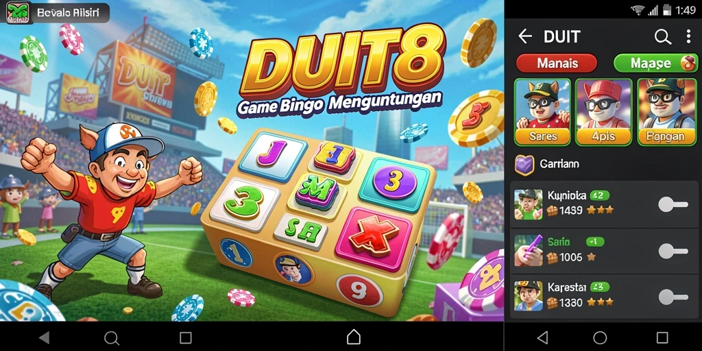 Tampilan gameplay seru dari Bingo di DUIT8.