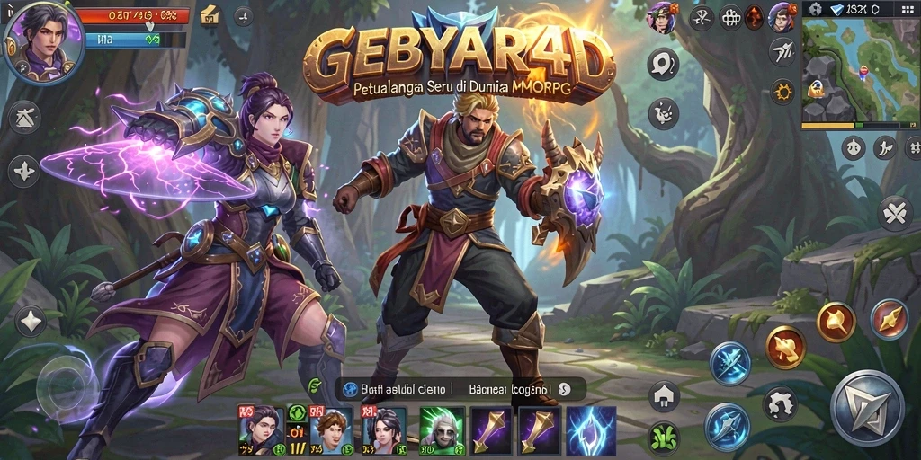 Tampilan gameplay seru di GEBYAR4D dengan aksi MMORPG yang mendebarkan.