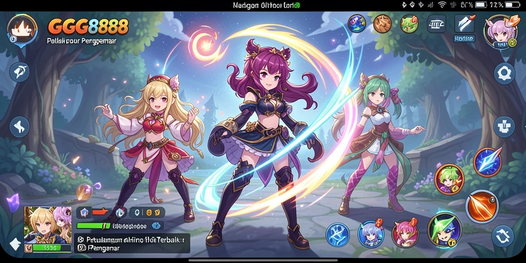 Screenshot utama GGG888 menampilkan seru dan aksi permainan Anime.