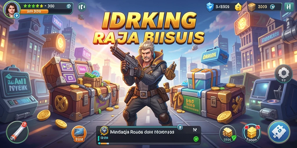 Tampilan gameplay IDRKING yang menggambarkan bisnis yang berkembang.