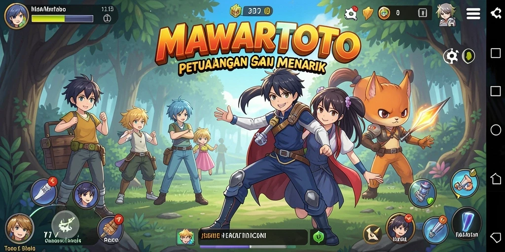 Tampilan gameplay menarik dari MAWARTOTO dengan karakter anime.