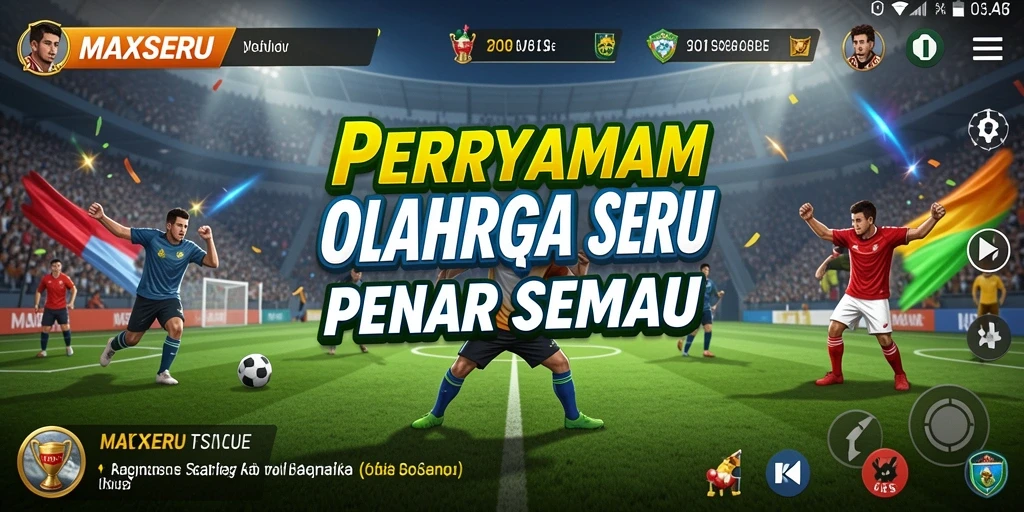 Tampilan gameplay seru dari MAXSERU dalam pertarungan olahraga.
