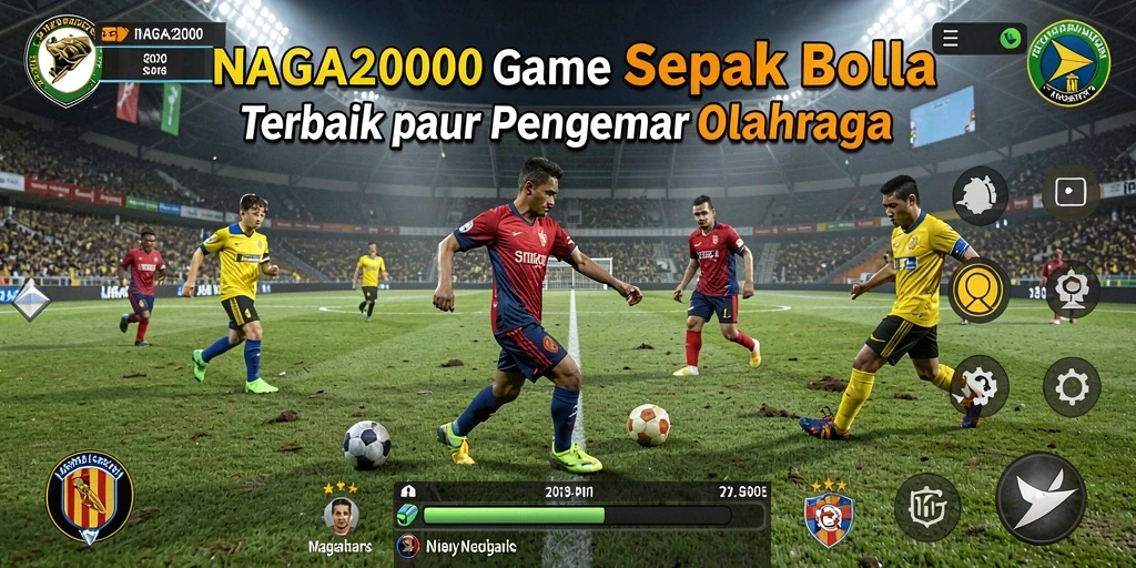 Tampilan gameplay <strong>NAGA2000</strong> yang mendebarkan saat pertandingan sepak bola.