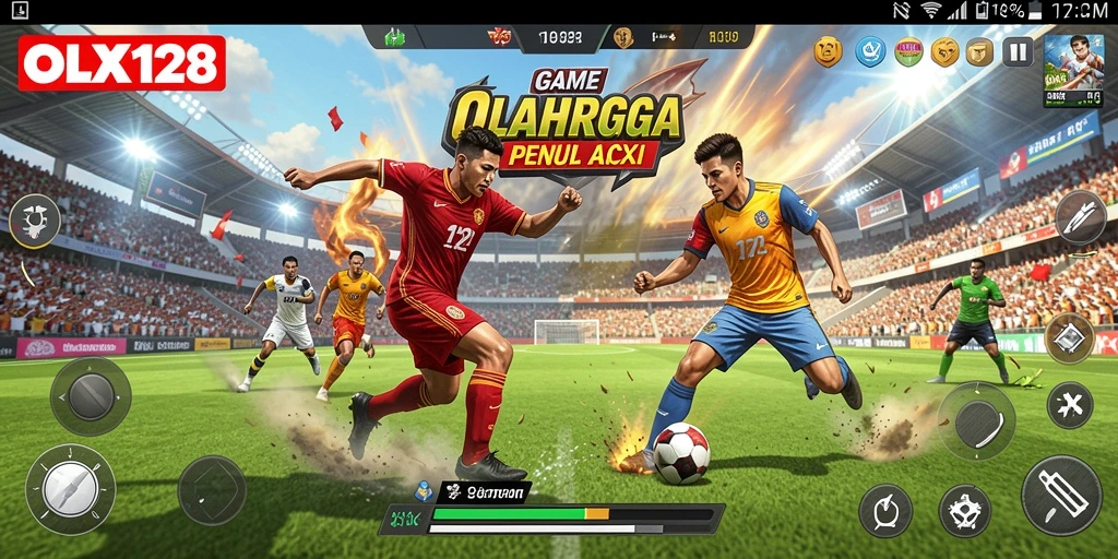 Tampilan gameplay seru dari OLX128 yang menghadirkan aksi olahraga.