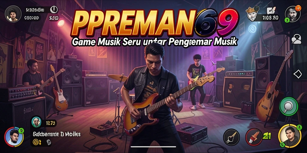 Screenshot gameplay PREMAN69 menunjukkan momen seru saat bermain musik.