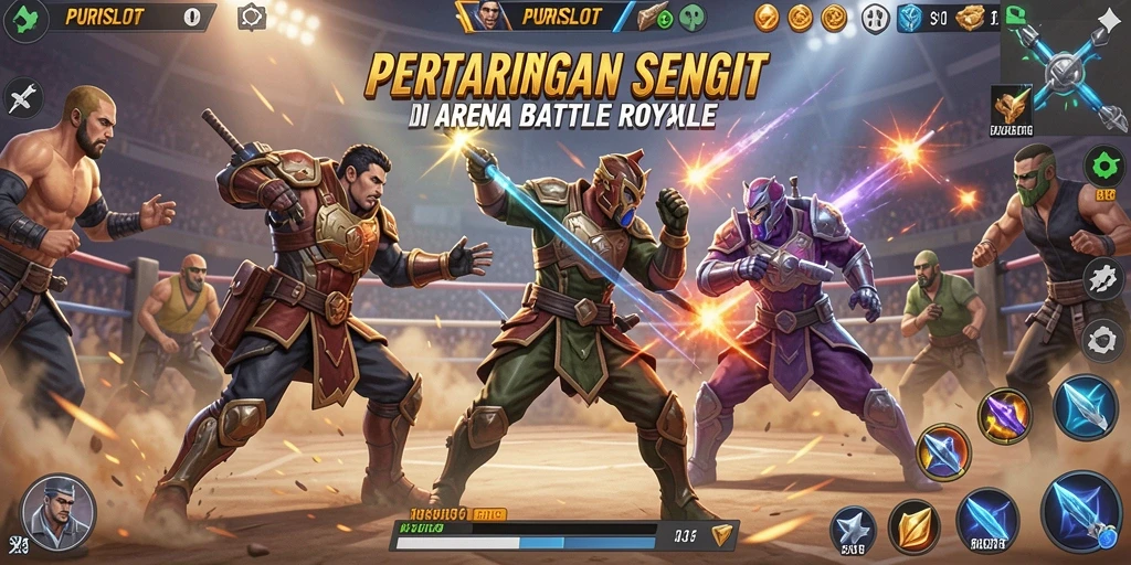 Tampilan gameplay seru di arena pertarungan Battle Royale.