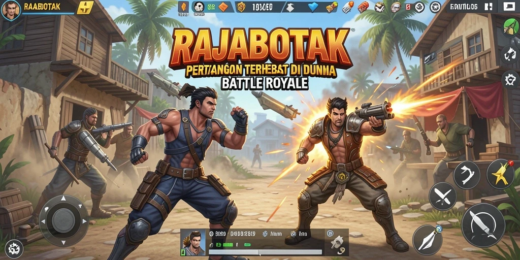 Gameplay seru RAJABOTAK dengan pertarungan intens di arena Battle Royale.