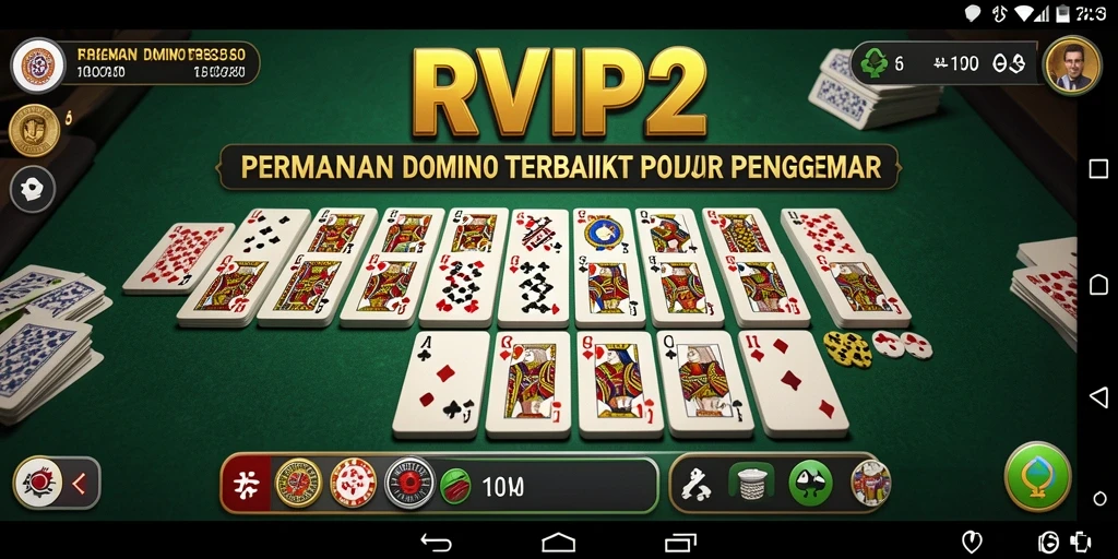 Screenshot utama menunjukkan gameplay seru domino di RVIP2.