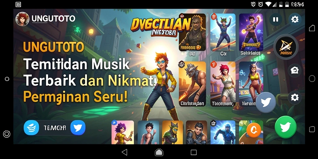 Screenshot gameplay UNGUTOTO dengan pemain sedang bernyanyi.