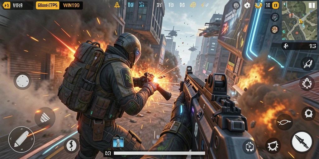 Screenshot WIN199 menunjukkan aksi mendebarkan dalam gameplay TPS.